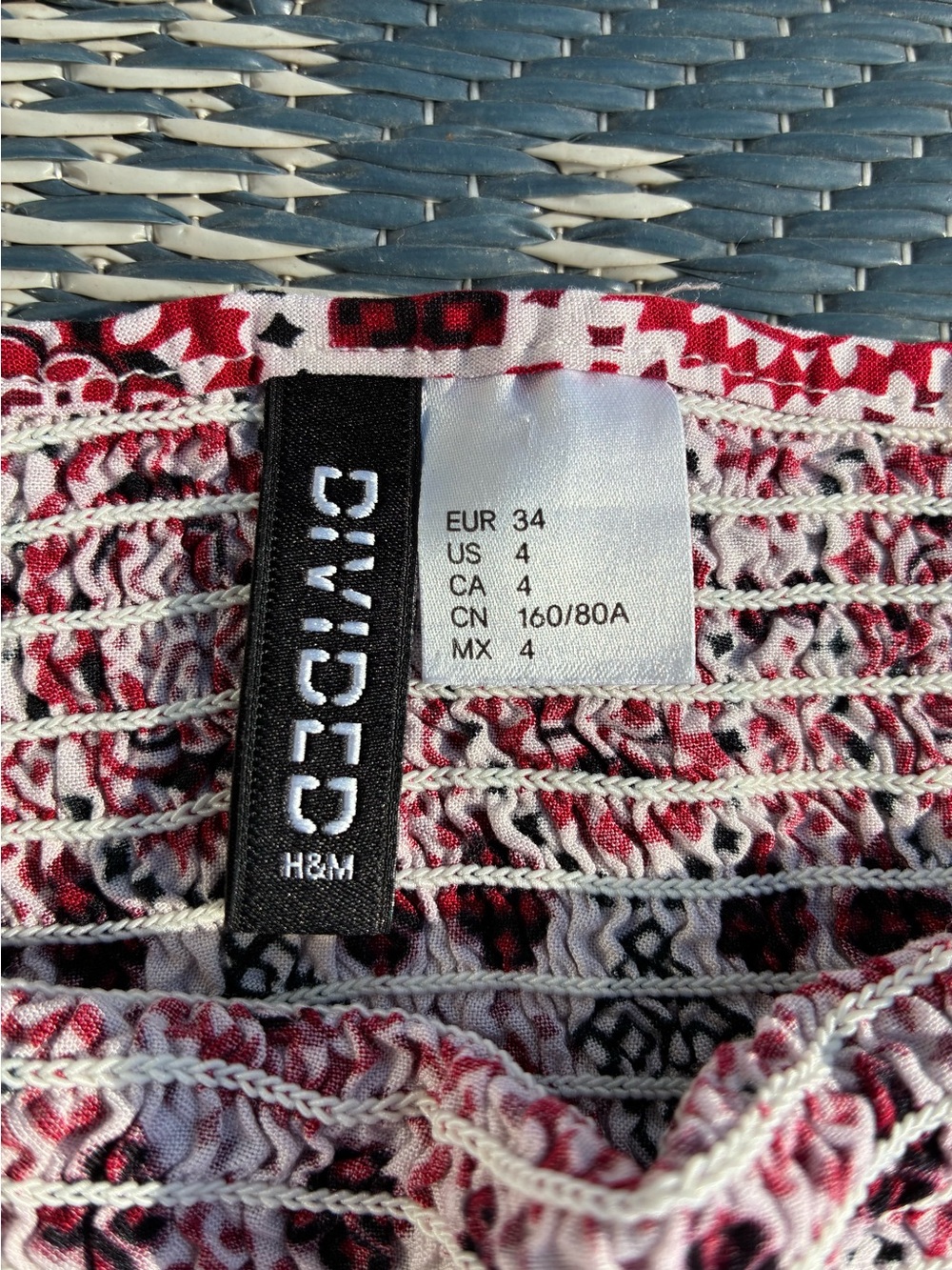 H&M Pink Printed Smocked Bodice Mini Dress - Picture 3 of 6
